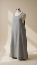 Dove Grey Hand-Finished Pinafore Dress